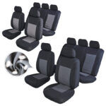 Seat Covers Set Universal Fit with Detachable Headrest (Fabric) 11 pcs