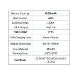 Φορητός Εκκινητής Αυτοκινήτου 12V S306 & Power Bank 12800mAh με Φακό και USB - Image 3