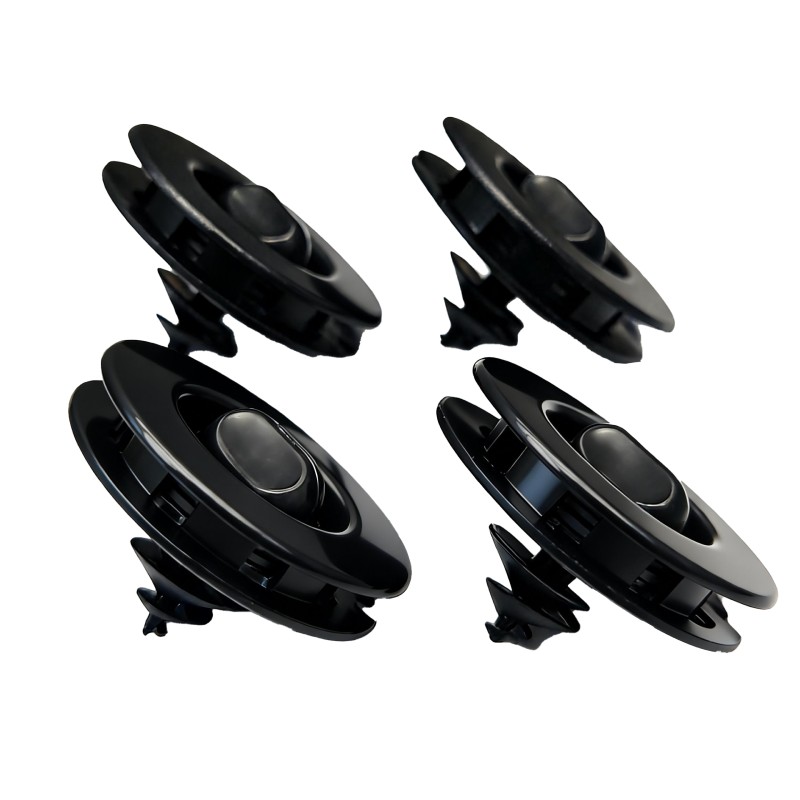 Σετ Κλιπς για Πατάκια Αυτοκινήτου Μαύρα 4τμχ 46x30mm Πλαστικό PP