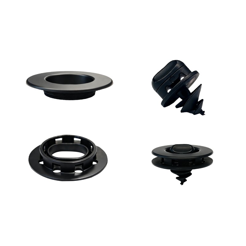 Σετ Κλιπς για Πατάκια Αυτοκινήτου Μαύρα 4τμχ 46x30mm Πλαστικό PP